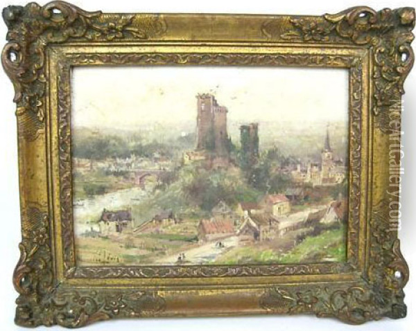 Village Landscape With Ruins Oil Painting - Maurice Levis