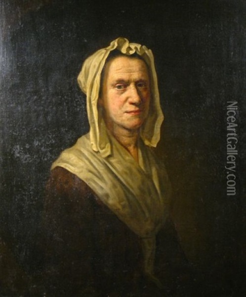 Portrait De Jeune Femme Oil Painting - Christian Wilhelm Ernst Dietrich