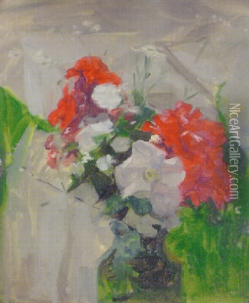 Sketch Of Flowers Oil Painting - Frank Bramley