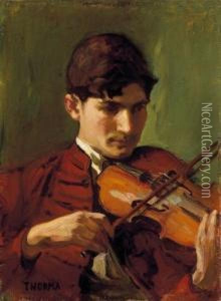The Voice Of Thhe Violin Oil Painting - Janos Thorma