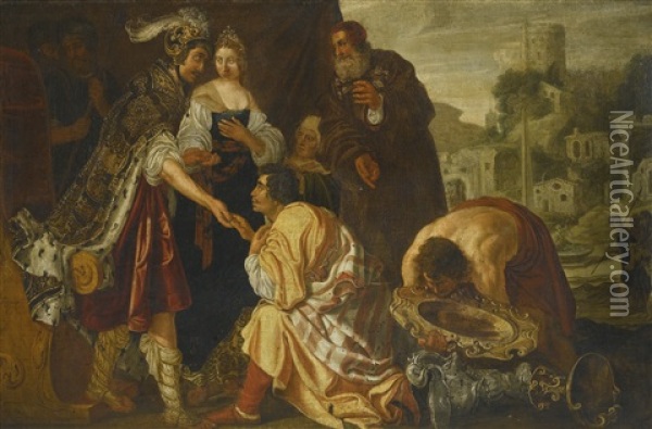The Continence Of Scipio Oil Painting - Jan Tengnagel