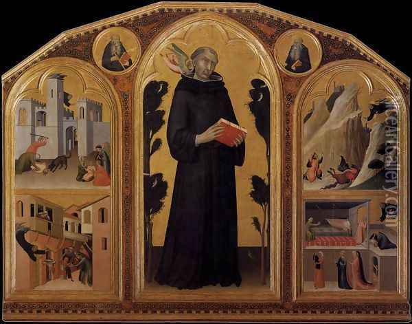 Blessed Agostino Novello Altarpiece 1324 Oil Painting - Louis de Silvestre