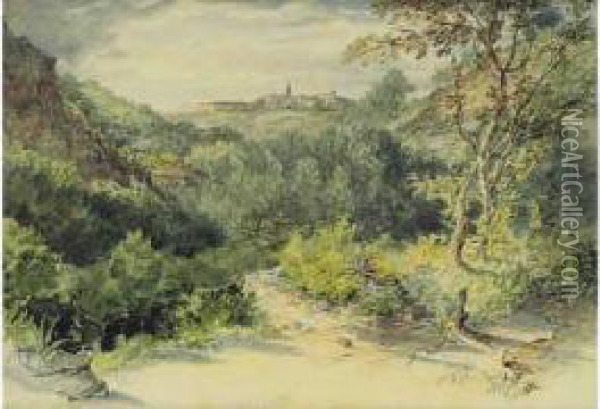 Bonifacio Vue De La Route De Sartene Oil Painting - William Cowen