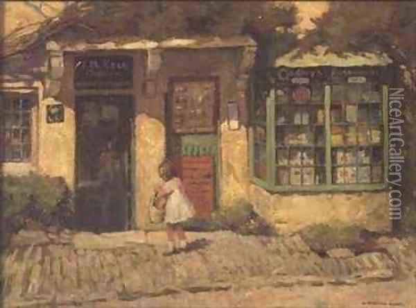 The Village Stores Oil Painting - Nell Tenison Cuneo