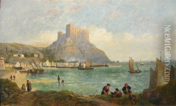 Coastal Scene, Northern France Oil Painting - Richard Parkes Bonington