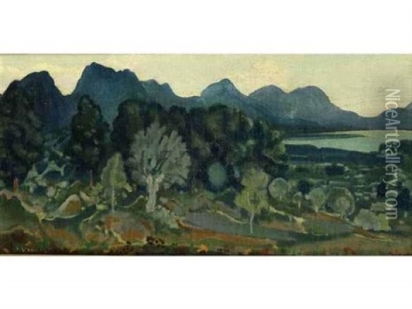 Paysage Oil Painting - Arthur B. Davies