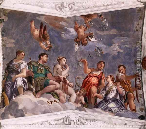 Hyman, Juno, and Venus Oil Painting - Paolo Veronese (Caliari)