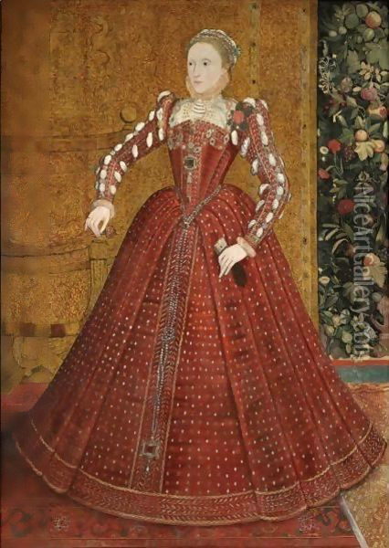 Portrait Of Queen Elizabeth I (1533-1603) Oil Painting - Steven van der Meulen