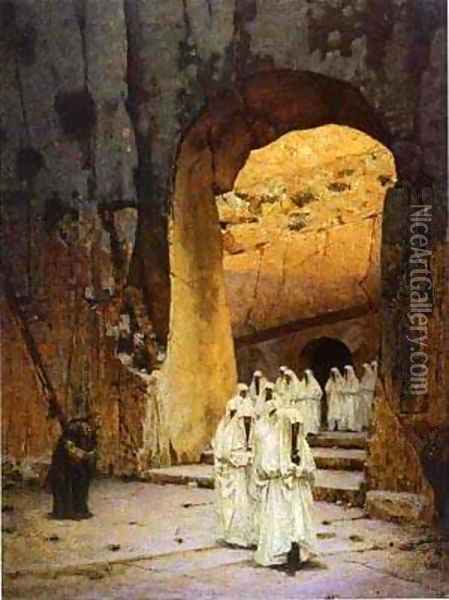 Jerusalem Kings Tombs 1884-1885 Oil Painting - Vasili Vasilyevich Vereshchagin
