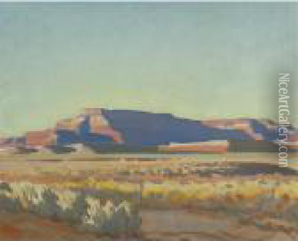 Striped Mesa Oil Painting - Maynard Dixon