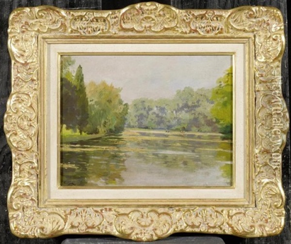Flusslandschaft Oil Painting - Francois Adolphe Grison