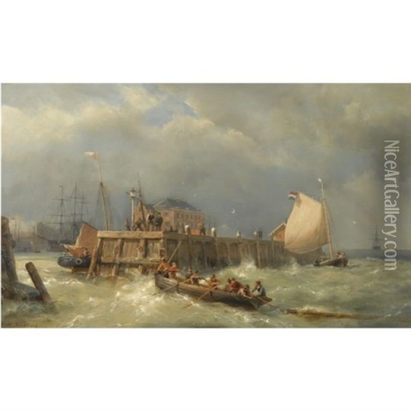 On The Scheldt Oil Painting - Hermanus Koekkoek the Elder
