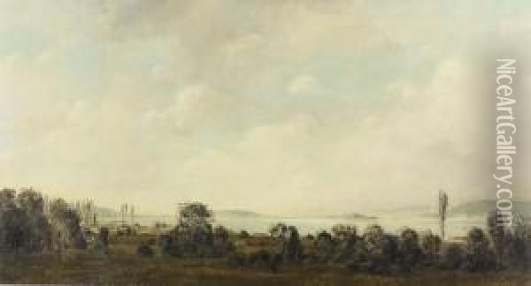 Blick Auf Den Bielersee. Oil Painting - Rudolf Muller