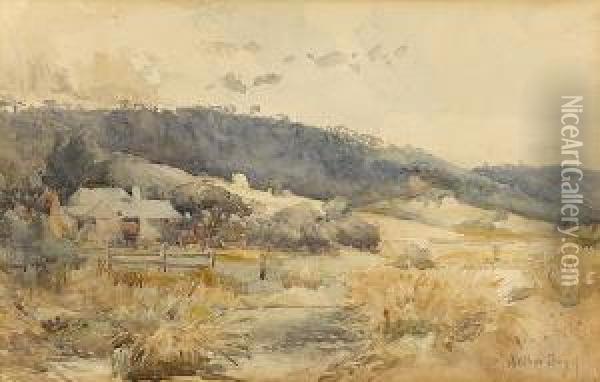 Landscape With Farmhouses Oil Painting - Arthur Merric Boyd