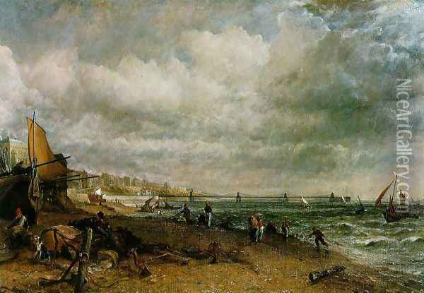 Chain Pier, Brighton Oil Painting - John Constable