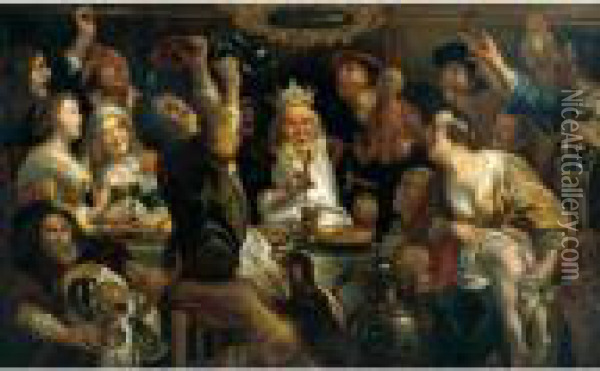 The King Drinks Oil Painting - Jacob Jordaens