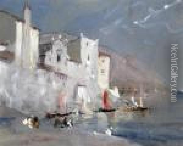 'gulf Of Salerno' Oil Painting - Hercules Brabazon Brabazon