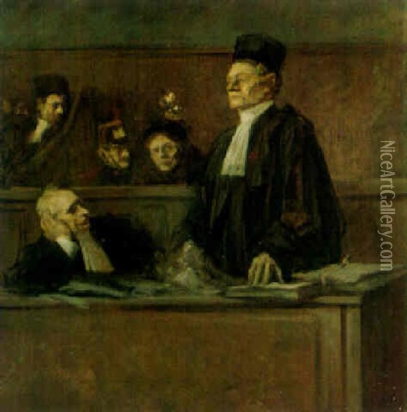 Tribunal Oil Painting - Jean-Louis Forain