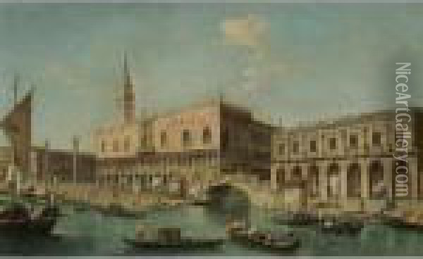 Venice, A View Of The Molo From 
The Bacino Di San Marco, With The Palazzo Ducale, The Zecca And The 
State Prison Oil Painting - Francesco Tironi