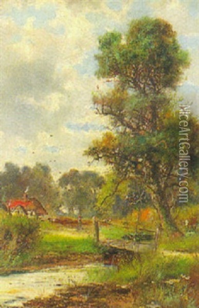 Fluslandschaft Mit Bauernkate Oil Painting - Abraham Hulk the Younger