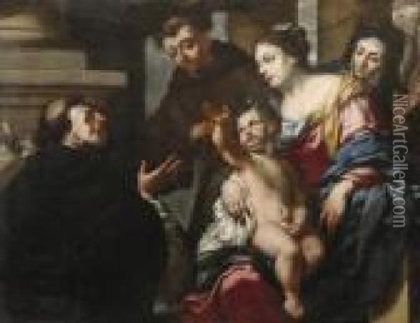 Madonna Col Bambino E Santi Domenicani Oil Painting - Antonio Zanchi