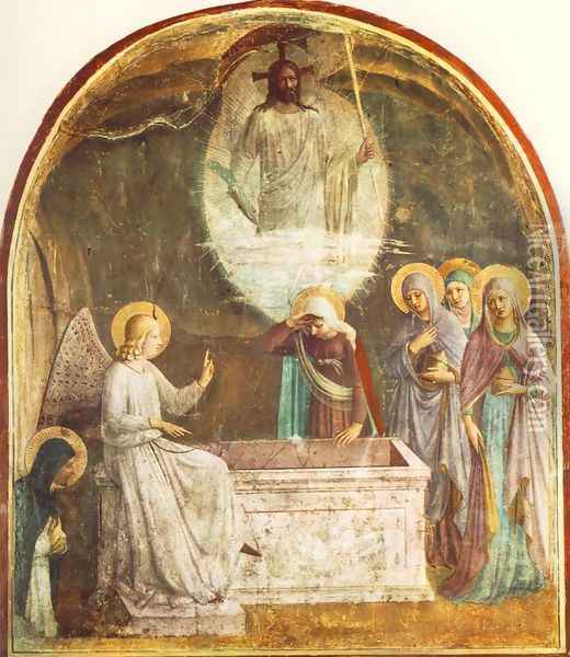 Resurrection of Christ and Women at the Tomb Oil Painting - Fra Angelico (Guido di Pietro)