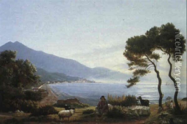 View Of Menton, France Oil Painting - Konstanty Przeclawski