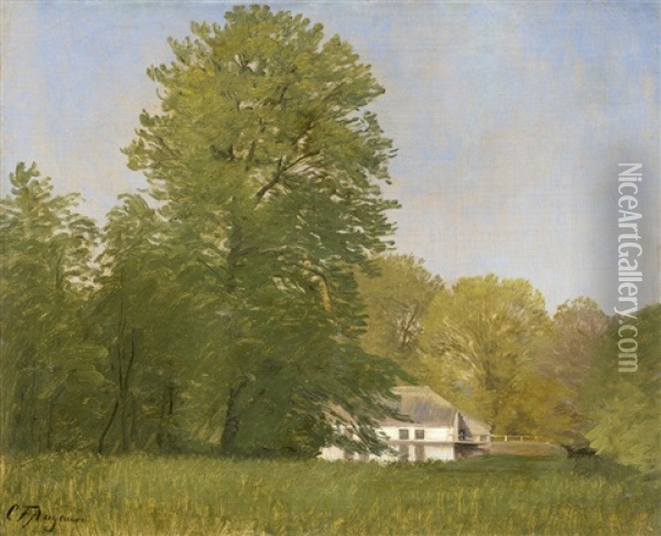 Sommerliche Landschaft Mit Bauernhaus In Danemark Oil Painting - Carl Frederik Peder Aagaard