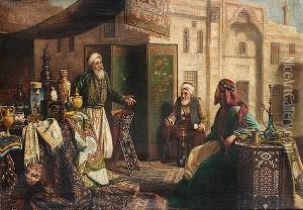 An Ottoman Trader Oil Painting - Carl Johann Spielter