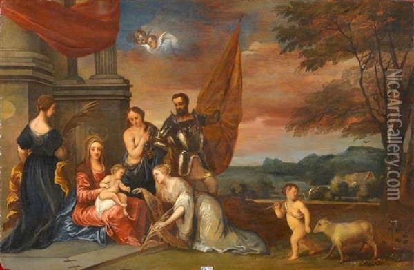 Le Mariage Mystique De Sainte Catherine Oil Painting - Frans Wouters