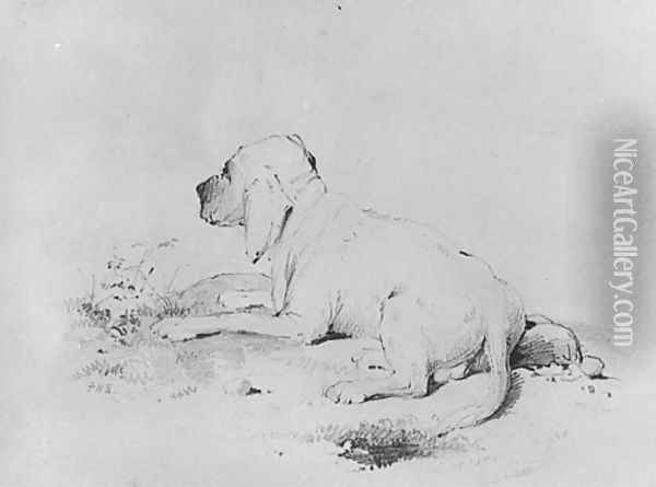 Dog (from McGuire Scrapbook) Oil Painting - Francis W. Edmonds
