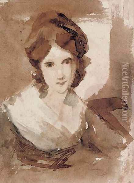 Portrait of Miss Shuttleworth Oil Painting - Peter Romney