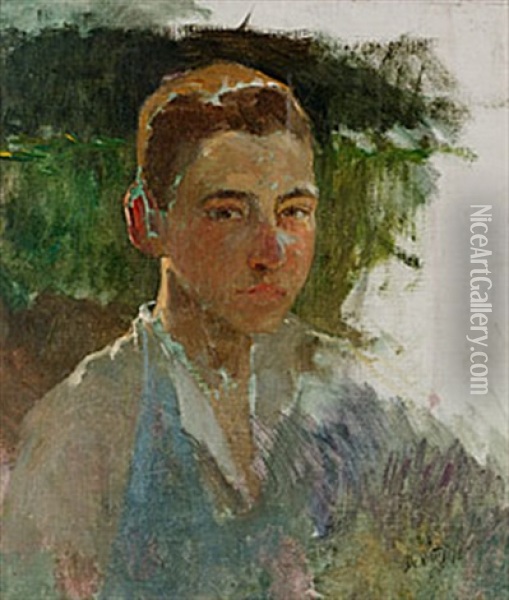 Portratt Av Ung Man Oil Painting - Giuseppe de Nittis