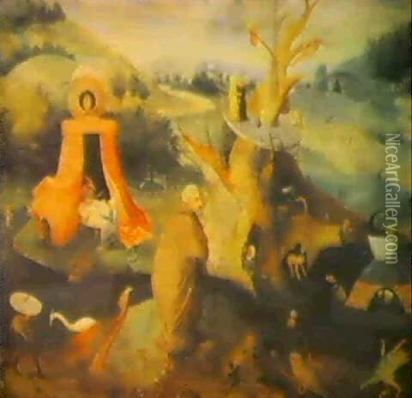 Der Versuchung Des Heiligen Antonius Oil Painting - Hieronymus Bosch