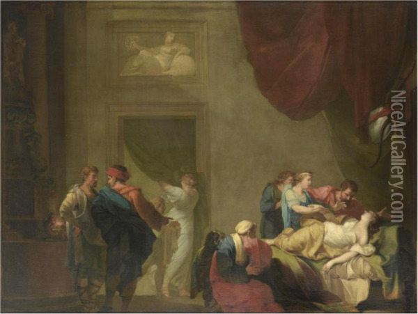 The Death Of Lucretia Oil Painting - Pietro Fancelli