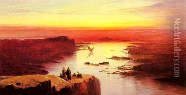 A View Of The Nile Above Aswan Oil Painting - Edward Lear
