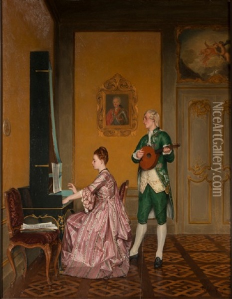 Chamber Music Oil Painting - Albert Glibert
