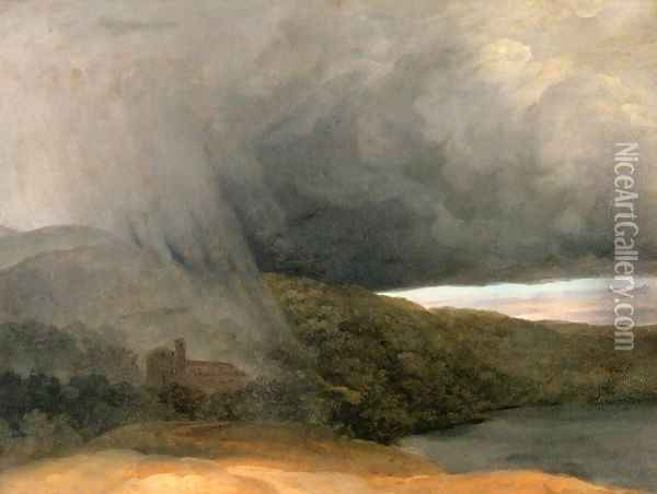 Storm by a Lake Oil Painting - Pierre-Henri de Valenciennes
