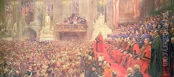 The City Imperial Volunteers in Guildhall on their Return from South Africa Oil Painting - John Henry Frederick Bacon