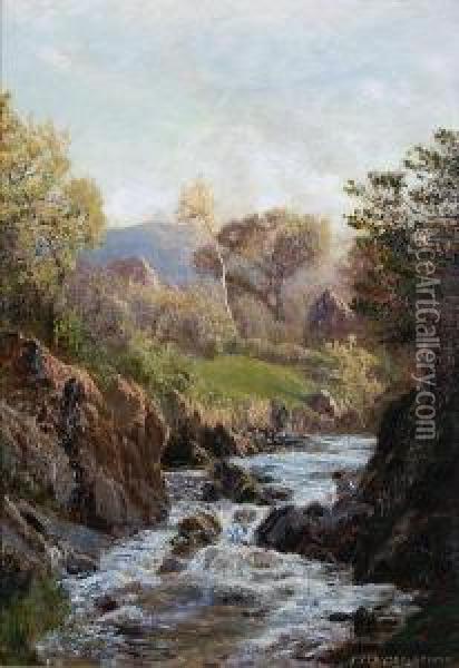 Mountain Stream Oil Painting - John Clayton Adams