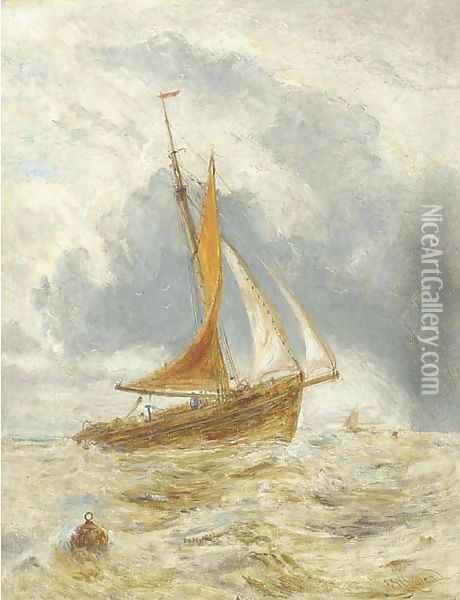 A fishing vessel at sea Oil Painting - William Joseph Caesar Julius Bond