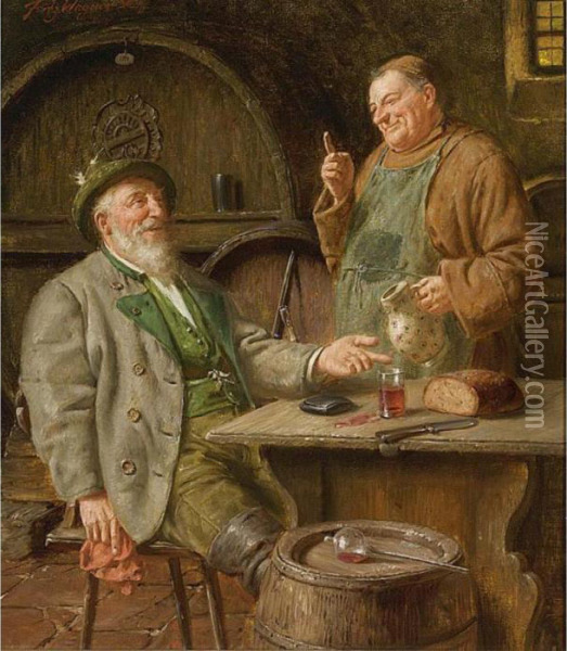 One For The Road Oil Painting - Fritz Wagner