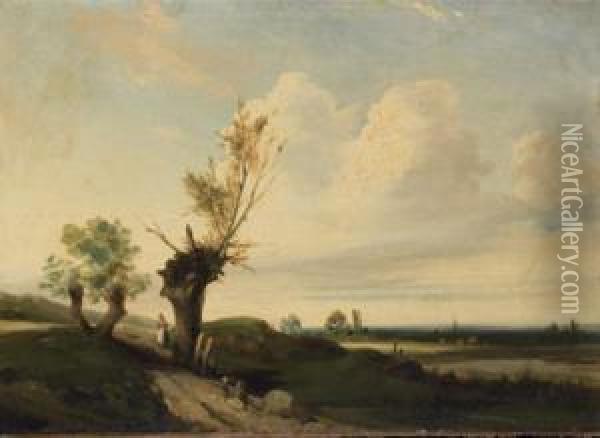 Paysage Au Saule Oil Painting - Camille-Joseph-Etienne Roqueplan