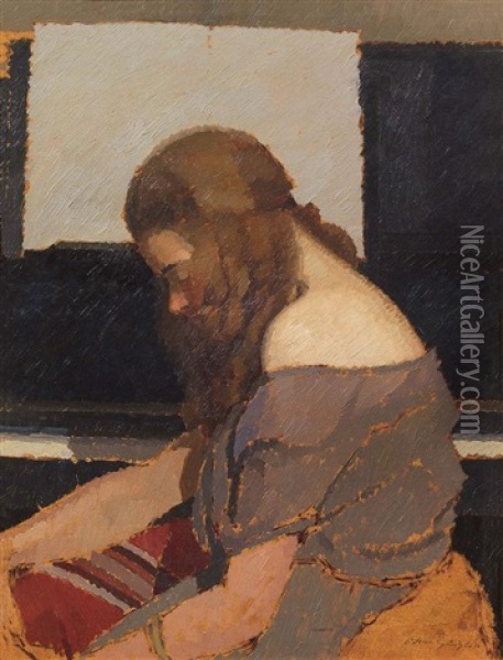 Fanciulla Al Pianoforte Oil Painting - Oscar Ghiglia