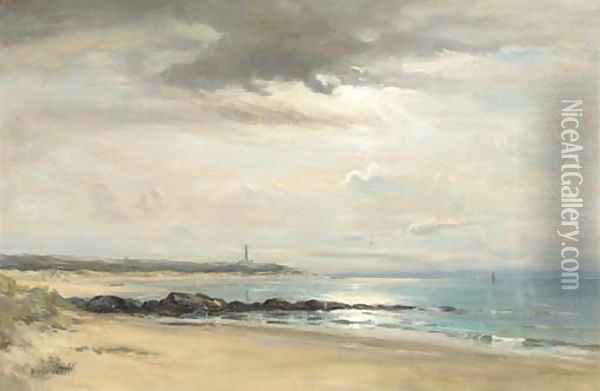 Covesea Lighthouse, Lossiemouth Oil Painting - David West