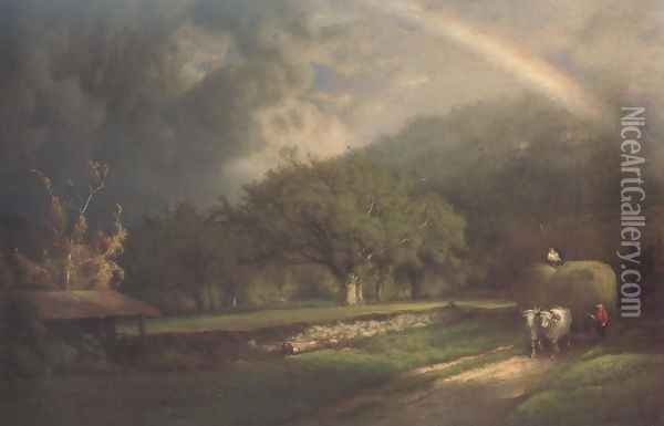 The Rainbow In The Berkshire Hills 1869 Oil Painting - George Inness