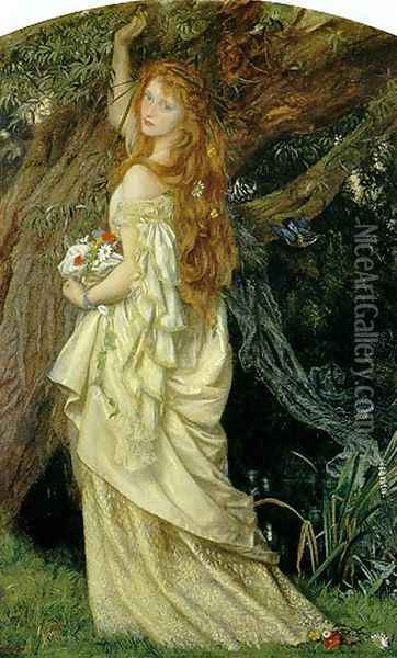 Ophelia ('And will he not come again?') Oil Painting - Arthur Hughes