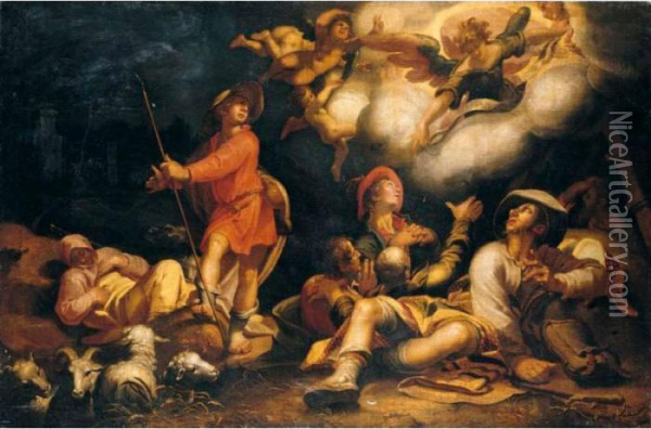 The Annunciation To The Shepherds Oil Painting - Abraham Bloemaert