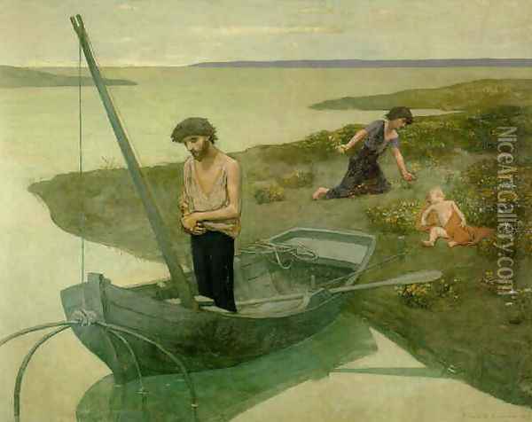 The Poor Fisherman, 1881 Oil Painting - Pierre Cecile Puvis de Chevannes