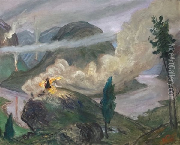 Briseldesteinen Oil Painting - Nikolai Johannes Astrup